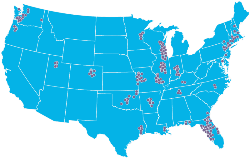 U.S. map of skilled nursing facilities